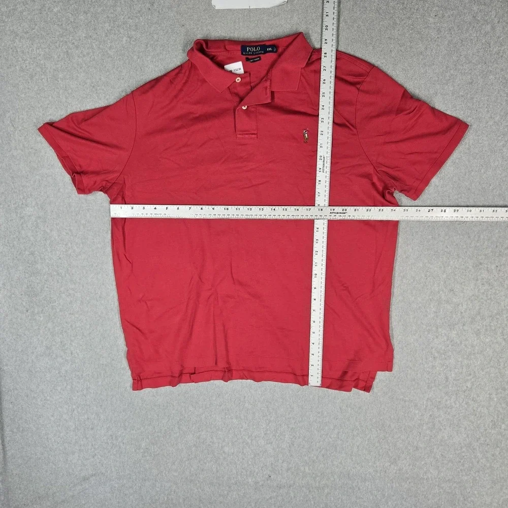 Polo Ralph Lauren Men Polo XXL Red Embroidered Pony Pima Soft